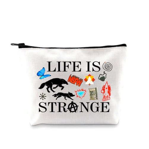BDPWSS Life Is Strange Gift LIS Video Game Fans Merchandise Max And Chloe Gift Life Is Strange Inspired Makeup Bag for Gamer (Strange makeup bag), CB 1-1002
