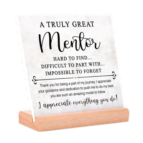 Afterprints Mentor Gifts for Women Men, Thank You Sign, Plaque With Stand, Leaving Going Away Retirement Appreciation Boss, Coworker, Teacher, Counselor, Coach, Supervisor