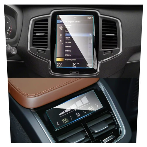 Ruiya Volvo Screen Protector for Volvo XC90/XC60/XC40 8.7-inch & Air Conditioner Touch Screen 9HD Tempered Glass Compatible with (2016~2024)XC90/(2018~2024)XC60 /(2019~2024)XC40 Accessories(2PCS/Sets)