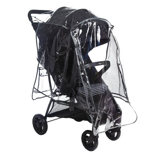 Graco Universal Baby Stroller Plastic Rain Cover & Weather Shield, Lightweight Waterproof Weathershield, Clear Vinyl Infant Car Seat Carriage Umbrella, Winter Snow Wind Protection Travel Accessories