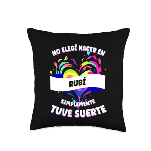 No Elegí Nacer Allí, Simplemente Tuve Suerte Funny Phrase for Ruby People Throw Pillow, 16x16, Multicolor