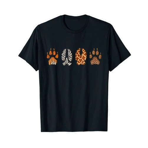 Wildlife Pattern Graphic Style Cute Animal Graphic Style Animal Print Paw Safari Art T-Shirt