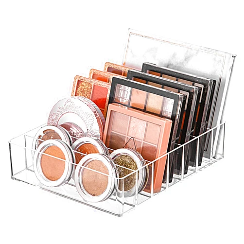 Oillgkori Eyeshadow Palette Makeup Organizer-Plastic Cosmetics Display Case with Adjustable Dividers, Makeup Storage for Vanity Drawer, Eyeshadow, Lipsticks