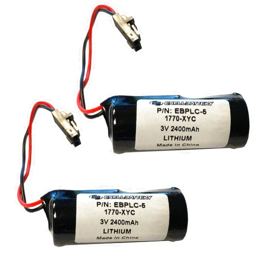 Exell Battery (2-PACK) 3V PLC Computer Backup Battery Replaces Allen Bradley 1770-XYC, 1770-XYC/A, PLC-5/11, PLC-5/20, PLC-5/30, PLC-5/40, PLC-5/60 series programmable logic controllers