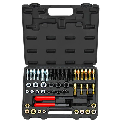 Handor 48 Pieces Thread Chaser Set Metric & SAE Thread Repair Kit with 22 Taps 24 Dies 2 Thread Files UNC UNF & Metric Thread Restorer Tool Master Thread Rethreading Kit