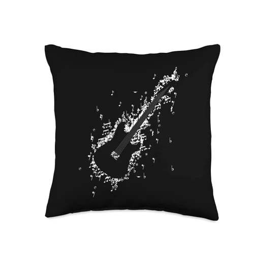 Musikinstrumente Gitarristen lustige Sprüche Musical Instrument for Concert Throw Pillow, 16x16, Multicolor