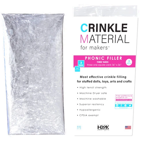 HYAKDesigns™ Crinkle Material Plastic Film | 3 Yards - Commercial Grade Plastic Crinkle Film - Add Noise & Texture to Toys and Crafts | Noise Making Filing - Best for Adding Sound to Baby & Pet Toys