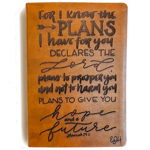 JOY CREATIVE NASB Large-Print Reference Bible | Personalized with Name | Hand Lettered and Laser Engraved | Gift for Birthday, Graduation, Baptism, Wedding etc.