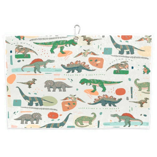 AUUXVA Funny Animal Dinosaur Golf Towel for Golf Bags with Clip for Men & Women | Cute Dino Golf Towel for Boys Girls Kids Dad Clubs | Golf Accessories and Golf Gifts for Golf Fan | 15