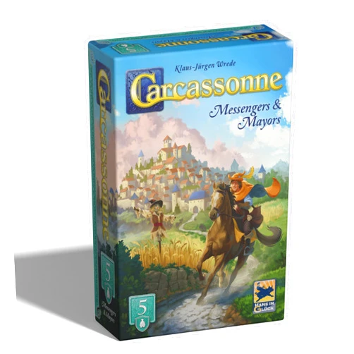 Hans im Glück Hans Im Gluck Carcassonne Messengers & Mayors Board Game Expansion - Add Mayors, Messengers & Scarecrows for New Strategy, Family Fun for Kids & Adults, Ages 8+, 2-5 Players, 45 Minute Playtime