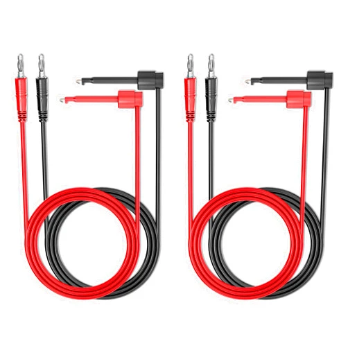 Goupchn 4PCS 4mm Banana Plug to Test Hook Clips Test Leads Copper Soft Cable Wires for Multimeter Electrical Testing 500V 5A