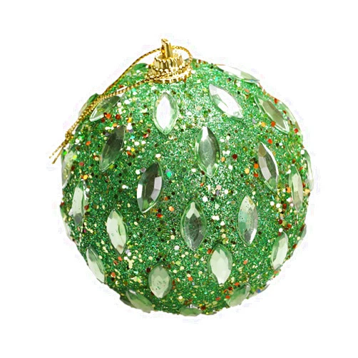 Konxxtt Christmas Rhinestone Glitter Baubles Balls Xmas Tree Ornament Decoration Create A Festive Atmosphere Party Supplies(Green,I)