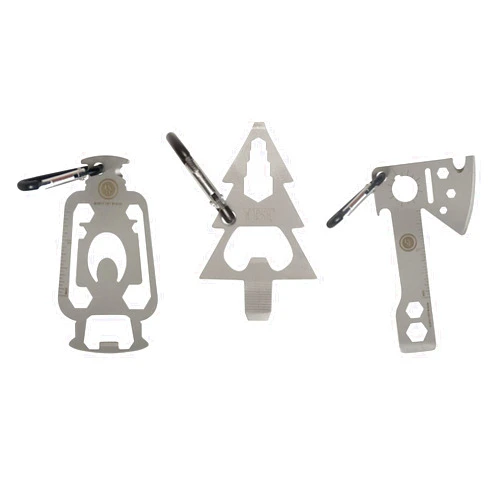 ust Tool-a-Long Carabiner Clip Multi-Tool Bundle Featuring a Themed Collection of Compact Stainless Steel Tools! (Camping 101)