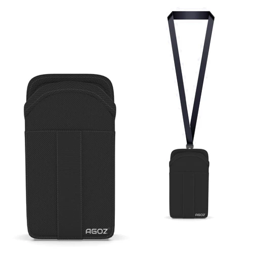 AGOZ Open Top Flip Phone Case with Detachable Safety Lanyard Sling for GreatCall Lively Flip Phone, Jitterbug Flip Phone, Jitterbug Flip 2, Consumer Cellular Link 2 Flip Phone (with Neck Strap)