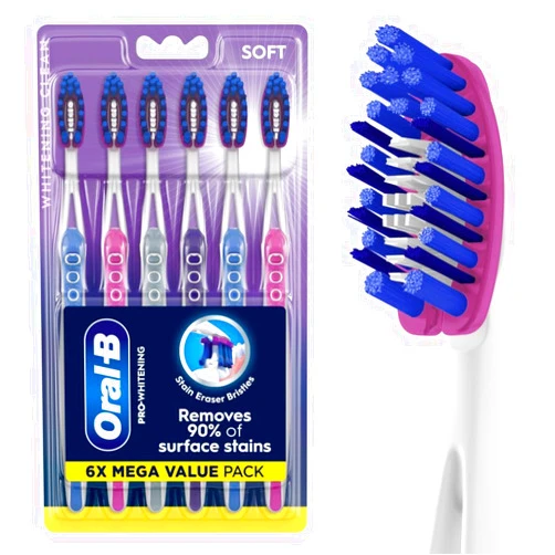 Oral-B 3D White Pro-Flex Toothbrushes, Soft, 6 Count