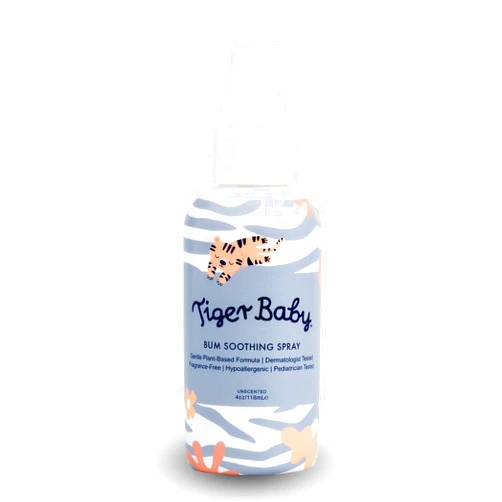 Tiger Baby Soothing Diaper Spray, Plant-Based Natural & Organic Diaper Area Cooling Spray for Mom's & Babies, 4 Ounces