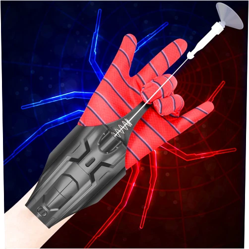 AJJKKA Spider Web Shooter Toy 2.0 Upgrade,Spider Silk Launcher Wrist Toy, Realistic Web Launcher String, Cool Gadgets String Gloves Shooters Toy for Superhero Role-Play (Black)