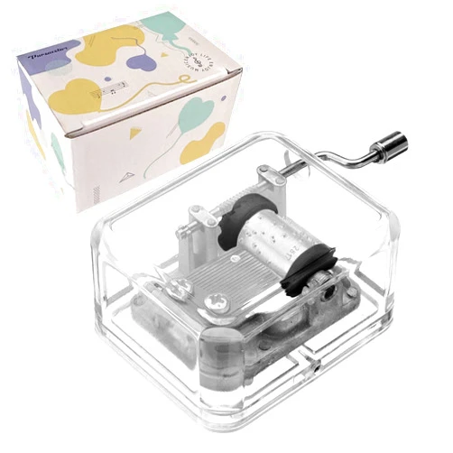 Pursuestar Twinkle Little Star Music Box, Acrylic Hand Crank Musical Box for Wife/Mom/Daughter/Son - Unique Best Gifts for Birthday Christmas Wedding Children's Day