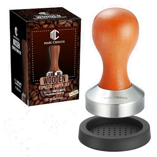 Generic Coffee Tamper Espresso Hand Press With Stainless Steel 304 Coffee Tamper 51MM,Tamper Mat Latte Art Stencil Set