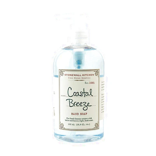 Stonewall Kitchen Coastal Breeze Hand Soap, Enriched with Vitamins, Beautiful Container with Pump, 16.9 Ounces