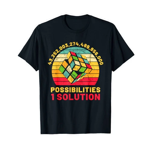 The Melting Cube - Competitive Speed Cubing Merch Puzzle Cube Funny One Solution Speed Cubing Retro Math T-Shirt