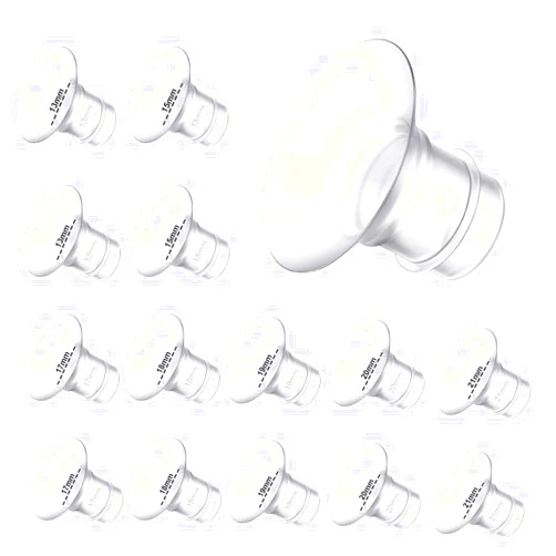 Trymall Flange Insert 13/15/17/18/19/20/21mm 14PCS,Compatible with Momcozy S12 pro/S9 pro/S12/S9/Medela/Spectra/Bellaaby/TSRETE etc 24mm Shields/Flanges,Reduce 24mm Tunnel Down to Other Size