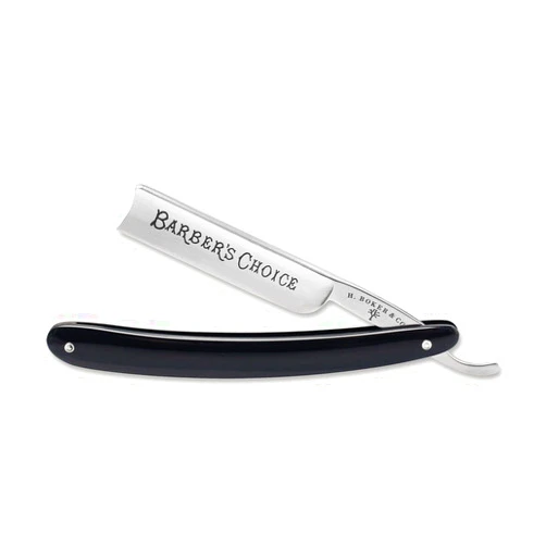 Böker Manufaktur Solingen Barber's Choice Razor with a Durable Carbon Steel Blade - Black Plastic Handle