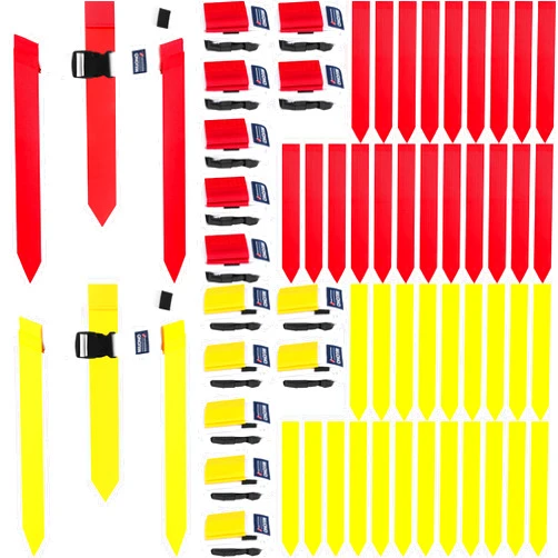 MIUONO Flag Football Belts, Set of Flag Football Flags for Kids Adults, and Youth, Adjustable Triple Flag Football Belt Set, 42 Flags 14 Players Training Competition or Team Building