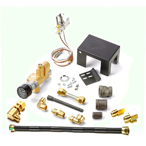Dreffco Gas Safety Pilot Kit - Vented Gas Log Fireplace Safety Pilot Kit for Liquid Propane - 90000 BTU Output, includes Non-Whistle Flex Line (Burner Not Included)