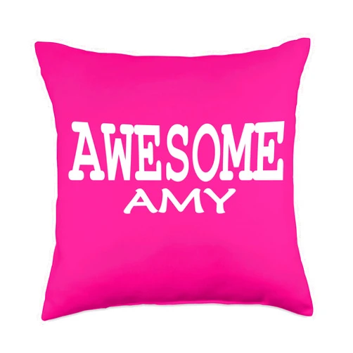 Amy Top Gift-Girlfriend Amy-Mom Amy-Amy Outfit Awesome Gift Girlfriend Mom Wife-Amy Throw Pillow, 18x18, Multicolor