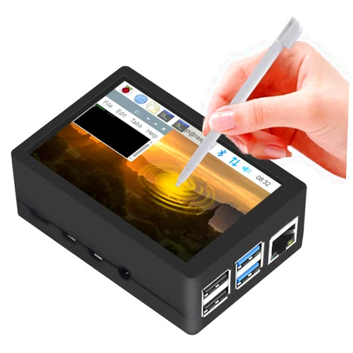GeeekPi 3.5 inch Touch Screen with Case for Raspberry Pi 4, with Fan and Heatsinks, 320x480 Resolution TFT LCD Display for Raspberry Pi 4 Model B (Raspberry Pi Board NOT Included)