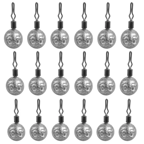 JSHANMEI Drop Shot Weights Round Fishing Weights Sinkers Bass Casting Ball Sinkers Cannonball Fishing Weights Swivels for Drop Shot Rig Bass Fshing Saltwater Freshwater Fishing Gear Tackle