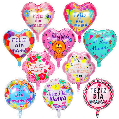HOWAF 10pcs Mother’s Day Foil Balloons, Happy Feliz Dia Mama Foil Balloons for Mother's Day Party Supplies, Mothers Day Heart Balloons Mylar Balloons for Best Mom Ever Mom’s Birthday Decorations