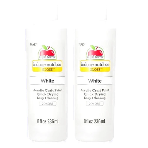 Apple Barrel Gloss Acrylic Paint in Assorted Colors (8 oz), 20408 Gloss White (Pack of 2)