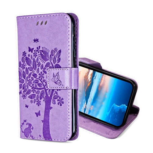 KANVOOS Case for OnePlus 7T Wallet Case with Card Holder, PU Leather Flip Folio Case [TPU Inner Shell], Shockproof Cover for OnePlus 7T (Lavender)