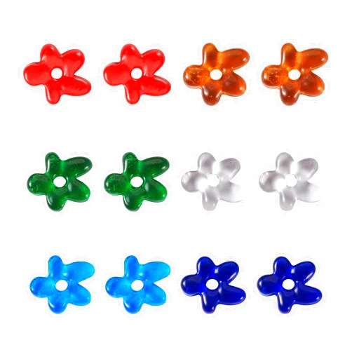 Craftdady 12Pcs Glass Starfish Beads 18.5x17mm Crystal Glass Flower Beads Floral Ocean Sea Life Sea Star Spacer Beads for DIY Jewelry Crafts Making