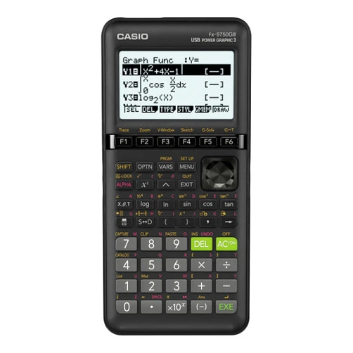 Casio fx-9750GIII, Standard Graphing Calculator, Python and Natural Text Book Display, Black