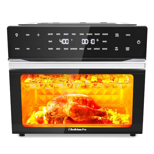 Beelicious Pro 32QT Extra Large Air Fryer, 19-In-1 Air Fryer Toaster Oven Combo with Rotisserie and Dehydrator, Digital Convection Oven Countertop Airfryer Fit 13