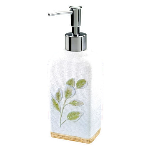 Avanti Linens - Soap Dispenser/Lotion Pump, Guest Bathroom Essential, Botanical Inspired Home Decor (Ombre Leaves Collection)