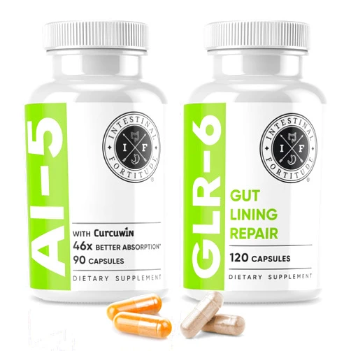 Intestinal Fortitude AI-5 & GLR-6 Digestive Health Supplement Bundle w/Glutamine, Turmeric, Curcumin for Gut Health Capsule Supplement & Support Digestive Health, Non-GMO, Dairy Free - 30-Day Supply