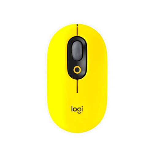 Logitech POP Mouse, Wireless optical Mouse with Customizable Emojis, SilentTouch Technology, Precision/Speed Scroll, Compact Design, Bluetooth, Multi-Device, OS Compatible - Blast Yellow