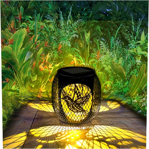 LALAKU Solar Lanterns Outdoor Hanging Lights: IP65 Waterproof Hummingbird Solars Lantern Decorative for Pathway Patio Walkway Garden Gifts