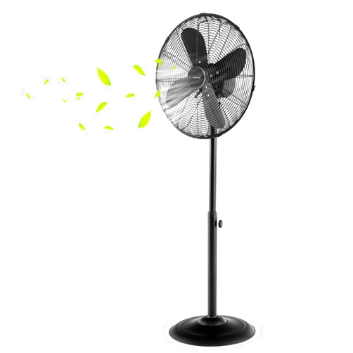 COSTWAY Metal Pedestal Fan, 16-inch Quiet High Velocity 75° Oscillating Standing Fan with Height Adjustable, 3 Wind Speed, 4 Blades, Widespread Floor Fan for Bedroom Home Office Shop, Black