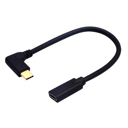 zdyCGTime Type c 3.1 Extension Cable 90 Degree USB 3.1 Type C Male to Female Gen 2 Connector Extender Cable(3A), Supports Charging, Data, Audio, Video Cable for Notebooks, Smartphones(20CM,F/M)