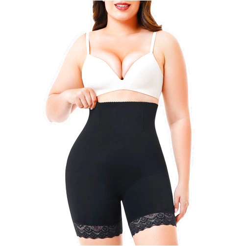 Nebility Plus Size Shapewear Tummy Control Underwear Butt Lifting Panties Hi-Waist Trainer Body Shaper Short Thigh Slimmer