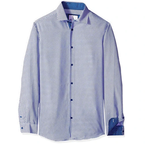Azaro Uomo Men's Printed Dress Shirt Casual Button Down Slim Fit Gents Long