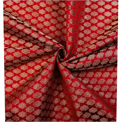 Eloria-décor Damask Embroidered Brocade Jacquard Sewing Apparel Making Fabric by The Yard Kurta Dress Apparel Cloth, Color: Red