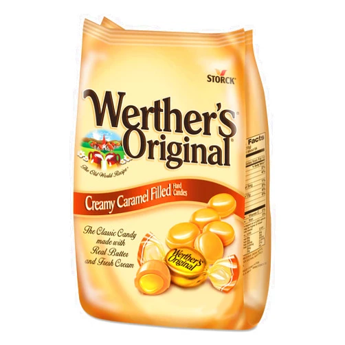 4COU Werther's Original 39870 Hard Candies, Caramel w/Caramel Filling, 30 oz Bag