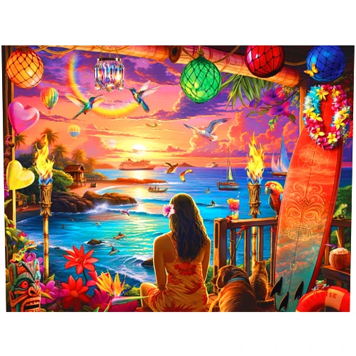 Springbok's Hawaiian Oasis 1000 Piece Jigsaw Puzzle for Adults Takes You on a Magical Journey to Paradise by The Ocean - Made in USA
