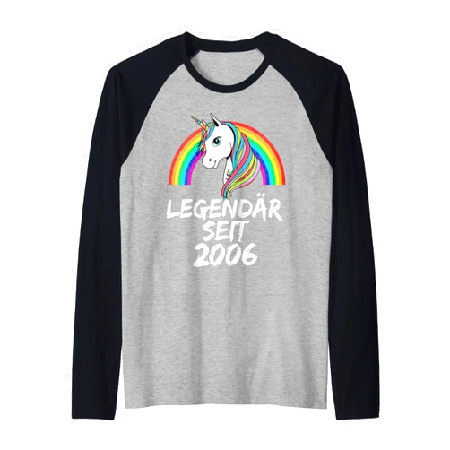 Schöne für Familie & Freunde Legendär seit 2006 Einhorn & Regenbogen Lustiges Raglan Baseball Tee